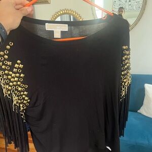 Michael Kors top with fringe and studs